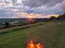 Fire by the stunning sunset