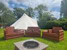 Meerkat bell tent with seating area - cushions inside