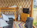 Bunk beds, smart tv, comfy sofa, throws & gas fire provided