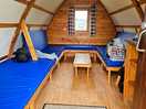 Inside camping pod