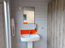 Ladies wash room with hair dryer