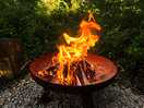 Warm fire as the sunsets