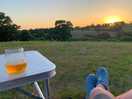 Relaxing with the beautiful sunset