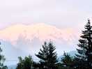 View of mont blanc from our campsite