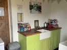 Tea facilities and freezer for ice blocks