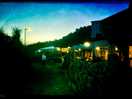 Abendstimmung vom restaurant, wo das essen sehr fein ist.