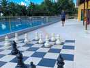Schwimmbadbereich camping caseres