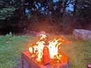 Free use fire pit by the stream