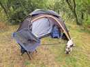 Pitched up in tent area