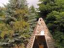 Firewood and beach toys tepee