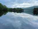 Beautiful view of loch katrine mountain on a short walk from pod