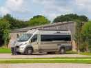 Campervan on fully serviced hardstanding pitch.