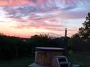Hot tub with a sunset view