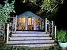 Stunning yurt at night