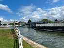 Drawbridge crossing on canal