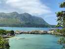 Pretty bay for swimming, 2 minute walk through the campsite.