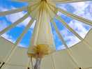 You can watch the sky inside the tent while staying dry