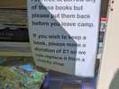 Camp library sign