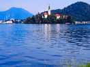 Eiland in het meer van bled