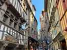 A little medieval village at the foot of the mont st michel church