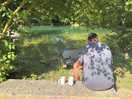 Morning coffee by the river