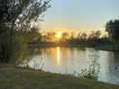 On site lake at sunset