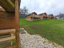 View of the cabins from the sauna/bbq area