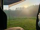 View from van at sunrise