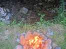 Campfire next to the river