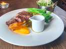Main course , lovely steak and sauce