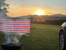 Sun going down over the hills