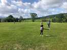 Playing games in the camping field