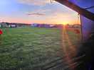 View of sunset from inside tent
