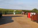The view of the lagoon behind the entrance barrier