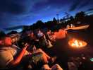 Sat around the campfire, so peaceful and relaxing!