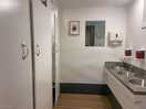 Ladies toilets and hand wash area which is separate from showers.