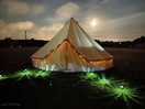 Bell tent at night