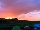 We saw a beautiful sunset when the rain stopped.