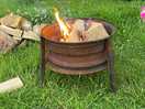 Fire pit provided by the site with wood and firelighters