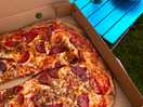 Pizza from the pizza truck on saturday night