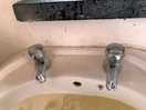 The sink in the toilet block - trying to wash up filling a saucepan from the shower to get hot water