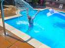 Fountain to play in, gorgeous pool!!!