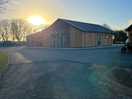 Sun setting on reception area