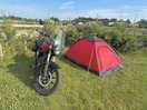 Motorcycle with tent