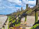Sea defenses and beach view