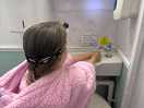 Super clean toilets with sanitary products available