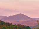 Evening view of mountains from the campsite