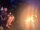 Chilling and relaxing with an open fire