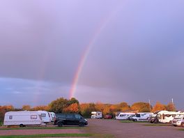View of touring pitches from the toilets/showers