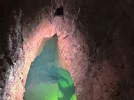 One of the caves at wookey hole which is o ly a couple of miles from the campsite